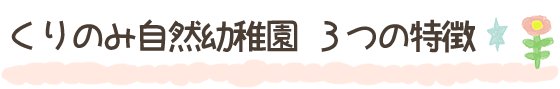 くりのみ自然幼稚園の3つの特徴